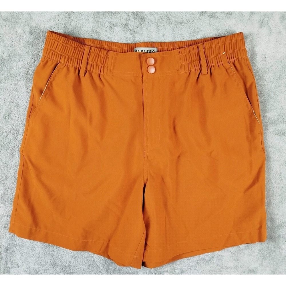 Burlebo Everyday Orange Shorts Mens Medium Performance Wicking‎ Stretch Hybrid